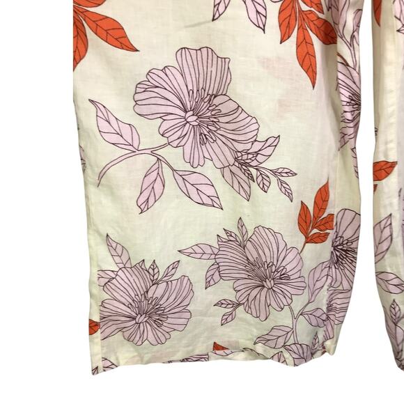 Rachel By‎ Rachel Roy Pants Womens Size Large Cream Floral Wide Leg - Picture 4 of 6